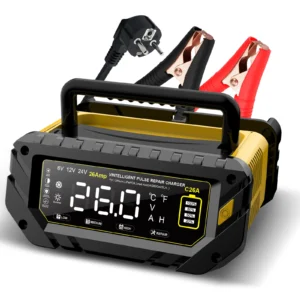 Portable 12V/26A 24V/13A Fully Automatic Battery Charger for Car AGM Gel Wet Lead Acid SLA LiFePo4 Batteri Pulse Repair Charging