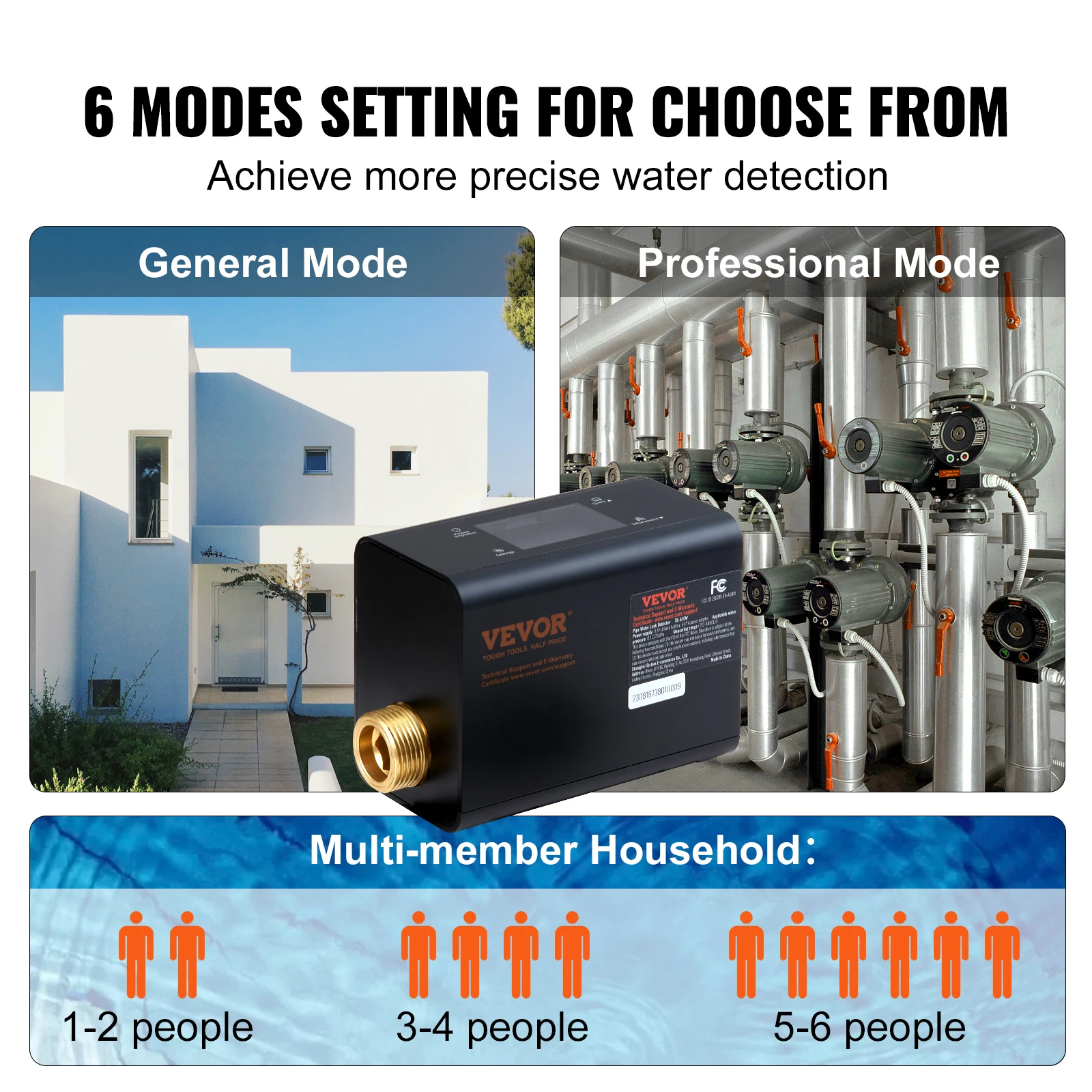 Smart Water Leak Detector Water Monitor Automatic Shutoff Detector for 1-Inch or 3/4-Inch Diameter Pipe with App Alerts - Image 6
