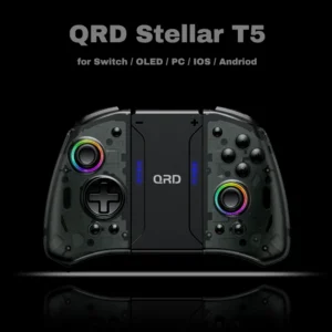 Original QRD Stellar T5 Light Wireless Joy-pad with 8 Color RGB Lights for Switch/Lite/OLED, With Programmable,Turbo & Macro